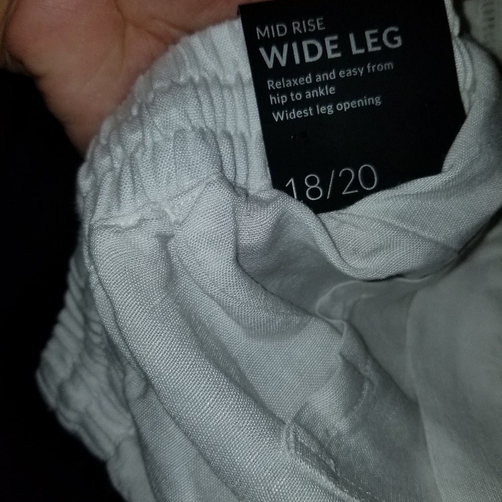 Pants wide leg linen